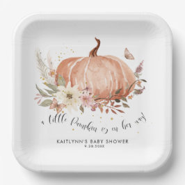 Plato De Papel Chica de calabaza floral de flores silvestres Baby