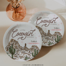 Plato De Papel Chica de Cowgirl occidental Baby Shower