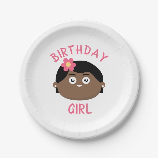 Plato De Papel Chica de cumpleaños (Anverso)