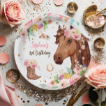 Plato De Papel Chica de cumpleaños de caballo Cowgirl Fiesta flor<br><div class="desc">Una maravillosa adición a su fiesta,  estos elegantes platos de papel fiesta con un tema de Caballo,  Vaquera.</div>