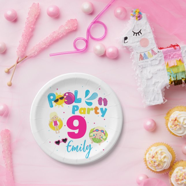 Plato De Papel Chica de cumpleaños Fiesta de billar Swift (Fiesta)