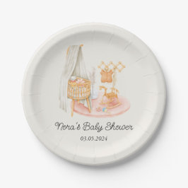 Plato De Papel Chica de enfermería Minimalista Boho Baby Shower