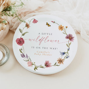 Plato De Papel CHICA de flores silvestres CAMILLA Butterfly Baby 
