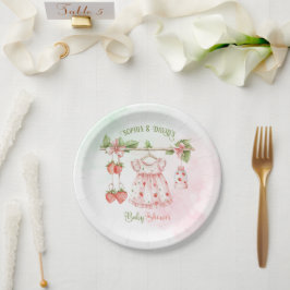 Plato De Papel Chica de fresa Berry Baby Shower