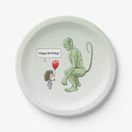Plato De Papel Chica de globos y Goblin