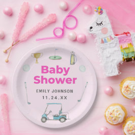Plato De Papel Chica de golf Baby Shower