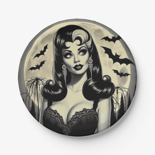 Plato De Papel Chica de Gótico corto (Anverso)