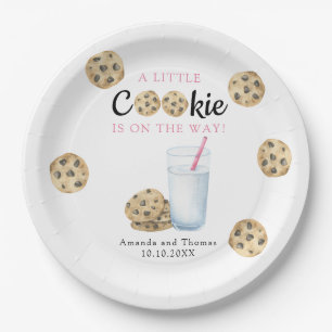 Plato De Papel Chica de leche y galletas Baby shower