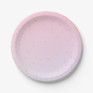 Plato De Papel Chica de mariposa rosada púrpura toda la edad Cump