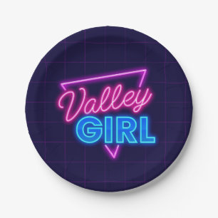 Plato De Papel Chica de Neon Valley