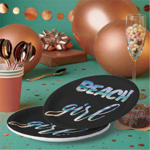Plato De Papel Chica de playa