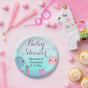 Plato De Papel Chica de playa animal marina marina Ocean Underwat