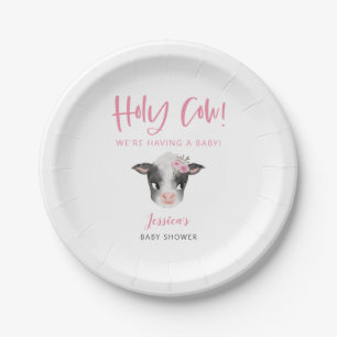 Plato De Papel Chica de vaca sagrada Baby Shower