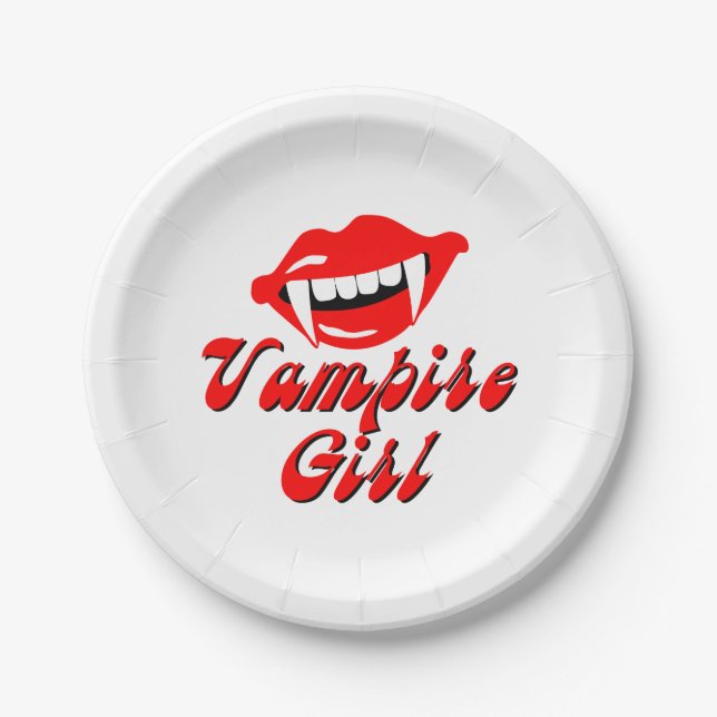 Plato De Papel Chica de vampiros (Anverso)