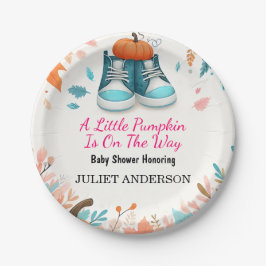 Plato De Papel Chica del Boho azul rosado de la nueva granja cae 