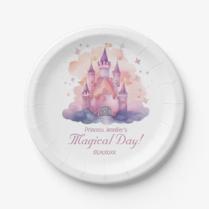 Plato De Papel Chica del Castillo de la Princesa Cuta Fiesta de C