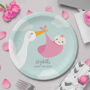 Plato De Papel Chica del paquete de almacenamiento Baby Shower