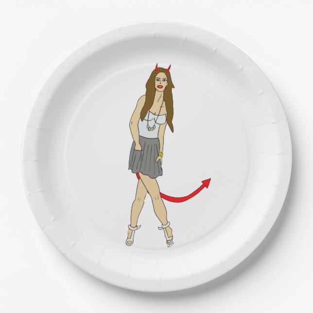 Plato De Papel chica diablo (Anverso)