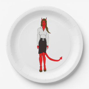Plato De Papel chica diablo