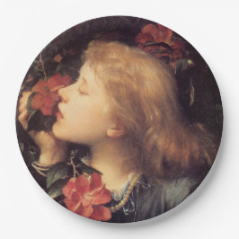 Plato De Papel Chica eligiendo una hermosa flor (por G.F. Watts)