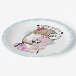 Plato De Papel Chica Fiesta de madrigueras personalizada Cumpleañ