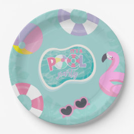 Plato De Papel Chica fiesta de piscina Cumpleaños