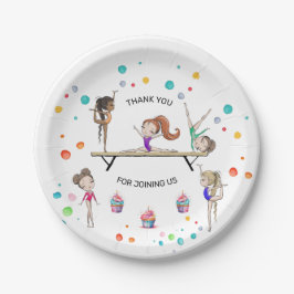 Plato De Papel Chica Gimnasia Pastel y fiesta de cumpleaños con g