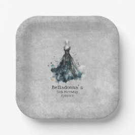 Plato De Papel Chica gótica Cumpleaños