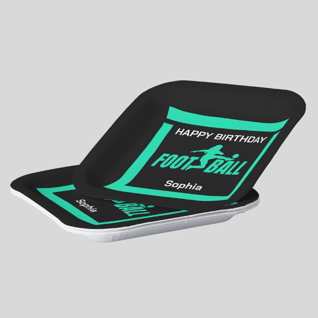 Plato De Papel Chica jugador de fútbol verde, equipo de Chica de  (Subido por el creador)