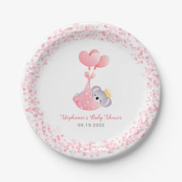 Plato De Papel Chica Koala Bear Rosa Baby Shower