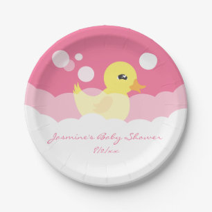 Plato De Papel Chica lindo Rubber Ducky Baby Shower