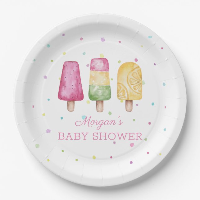 Plato De Papel Chica listo para usar Baby Shower de verano (Anverso)