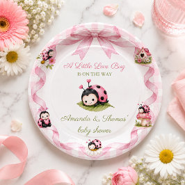 Plato De Papel Chica Little Love Bug Baby Shower