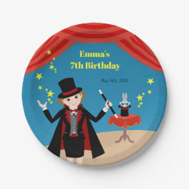 Plato De Papel Chica mago muestra fiesta de cumpleaños