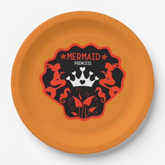 Plato De Papel Chica Mermaid Princess (Anverso)