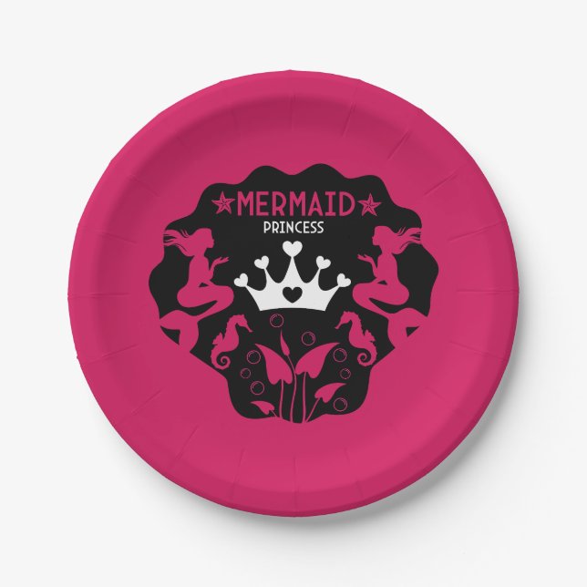 Plato De Papel Chica Mermaid Princess (Anverso)