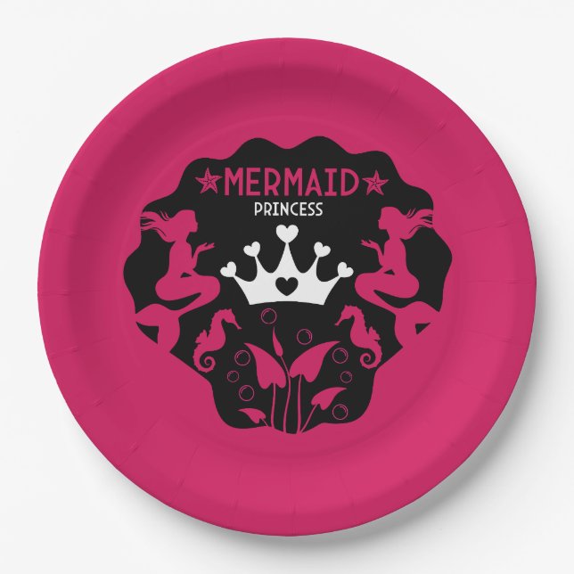 Plato De Papel Chica Mermaid Princess (Anverso)