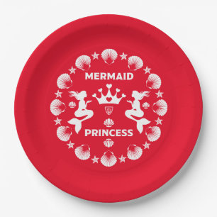 Plato De Papel Chica Mermaid Princess