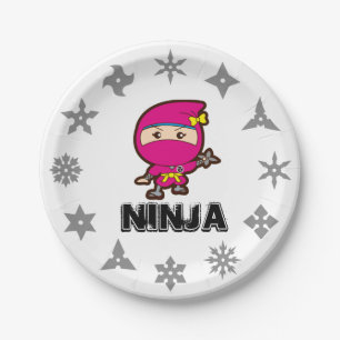 Plato De Papel Chica Ninja