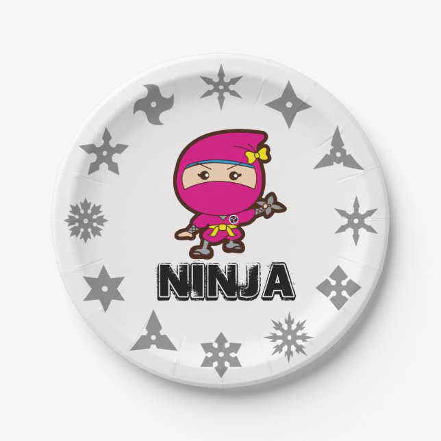 Plato De Papel Chica Ninja (Anverso)