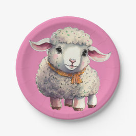 Plato De Papel Chica Pequeñas Placas De Papel Cordero, Papel Redo