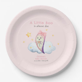 Plato De Papel Chica Pequeño Boo Bow Fantasma Halloween Baby Show