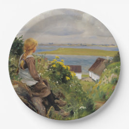 Plato De Papel Chica perdido en el pensamiento (por H.A. Brendeki