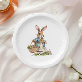 Plato De Papel Chica Peter Rabbit Evergreen Baby Shower