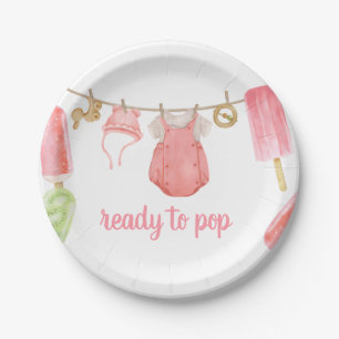 Plato De Papel Chica Popsicle Baby Shower