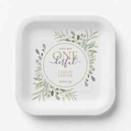 Plato De Papel Chica Primer cumpleaños Pequeña Miss OneMaravillos