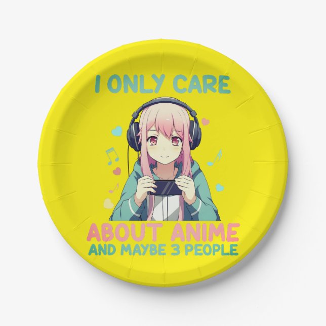 Plato De Papel Chica que ama el anime (Anverso)