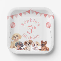 Chica Rosa de Cachorro Cúpido Cumpleaños