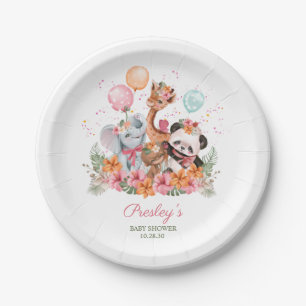 Plato De Papel Chica Safari Animals