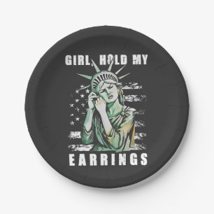 Plato De Papel Chica, Sostenga Mi Declaración De Libertad Estadou